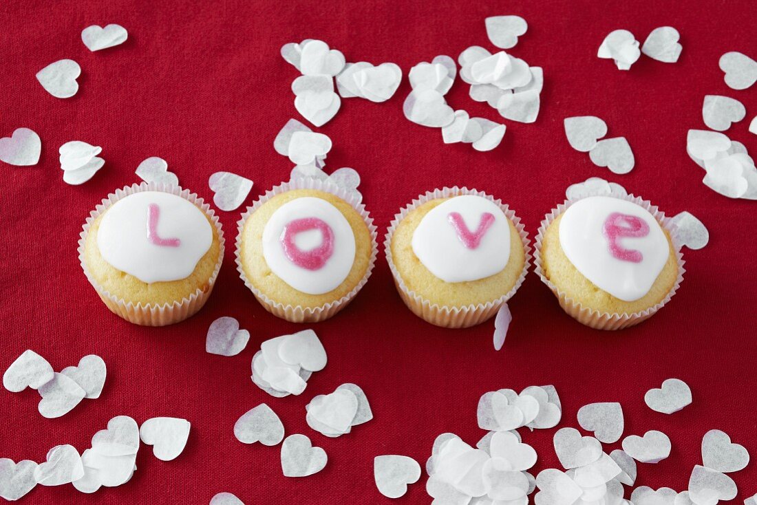 Letters cupcakes-love