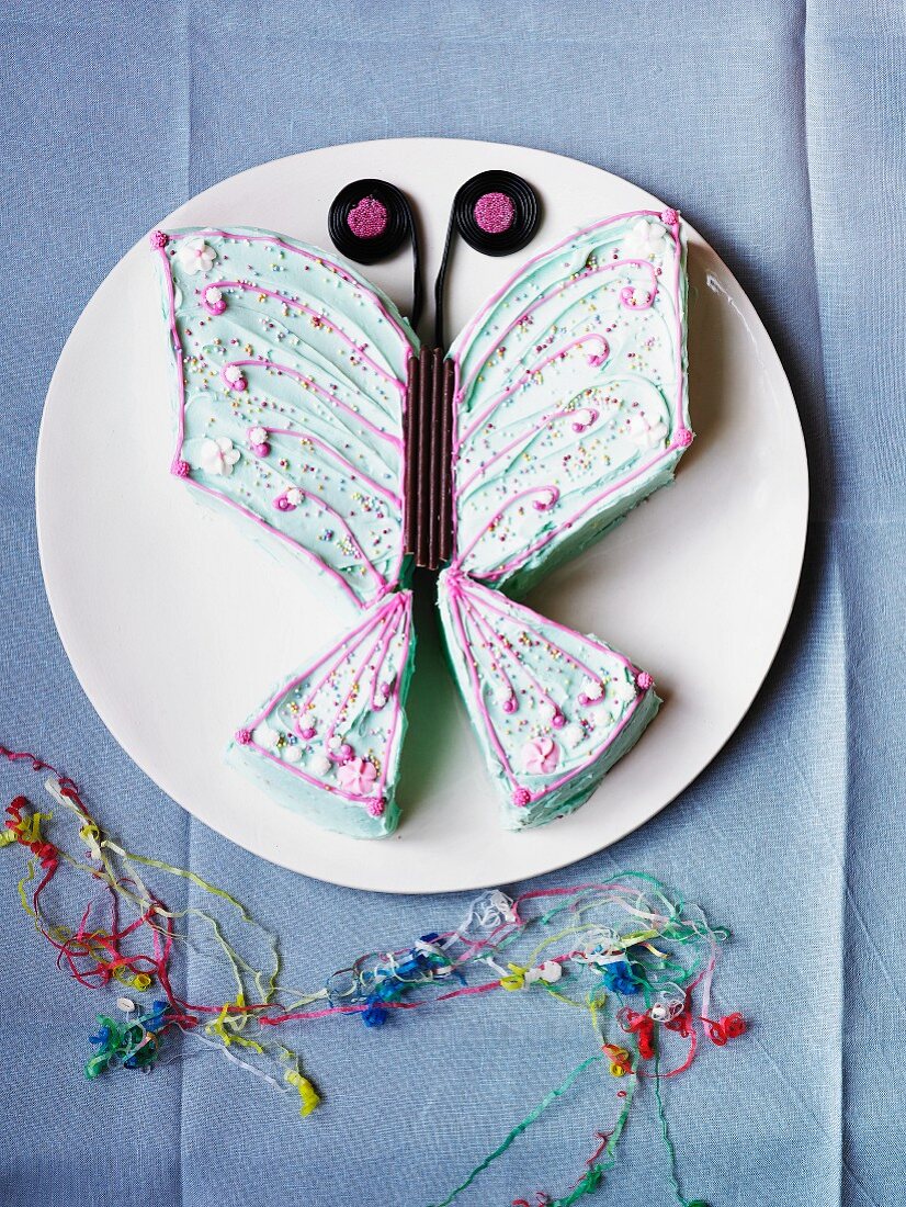 A butterfly cake for a children's party