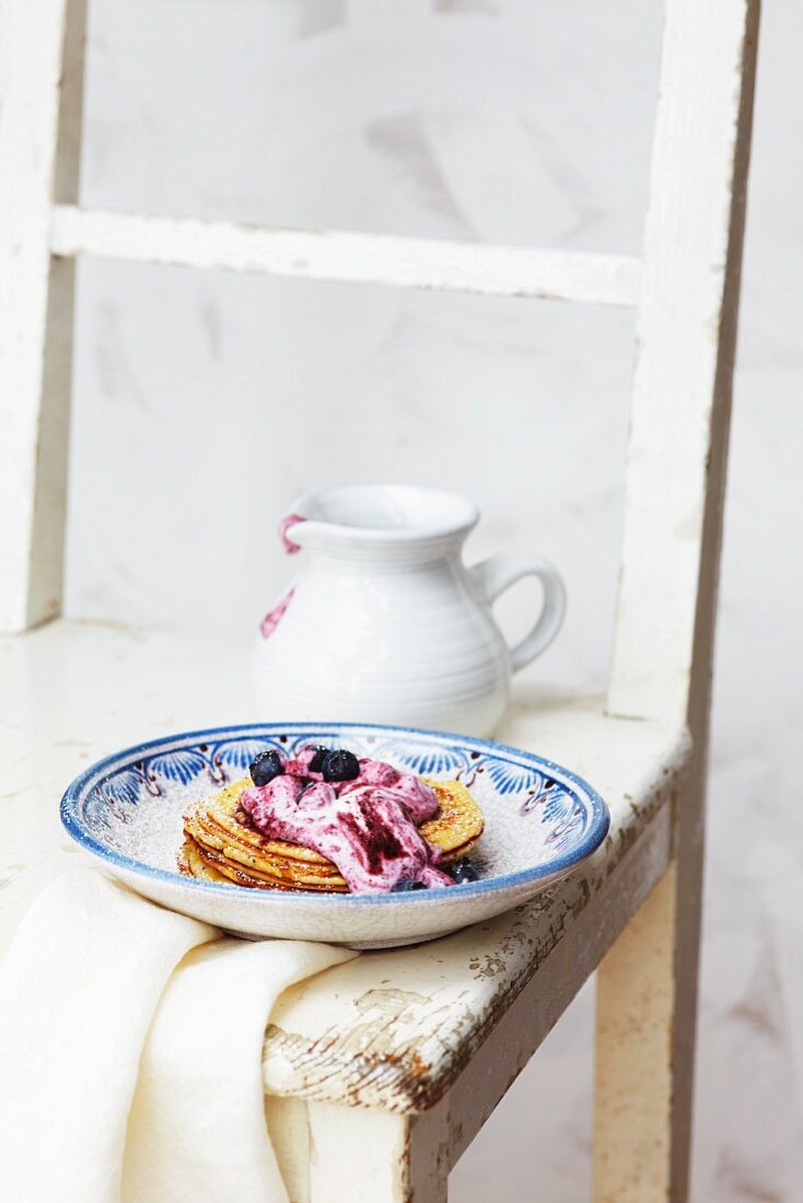 Pancake with blueberry quark