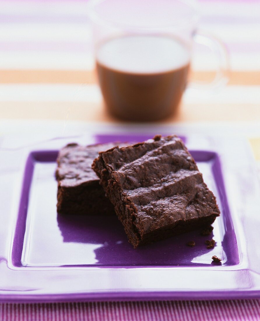 Brownies and a cup of cocoa