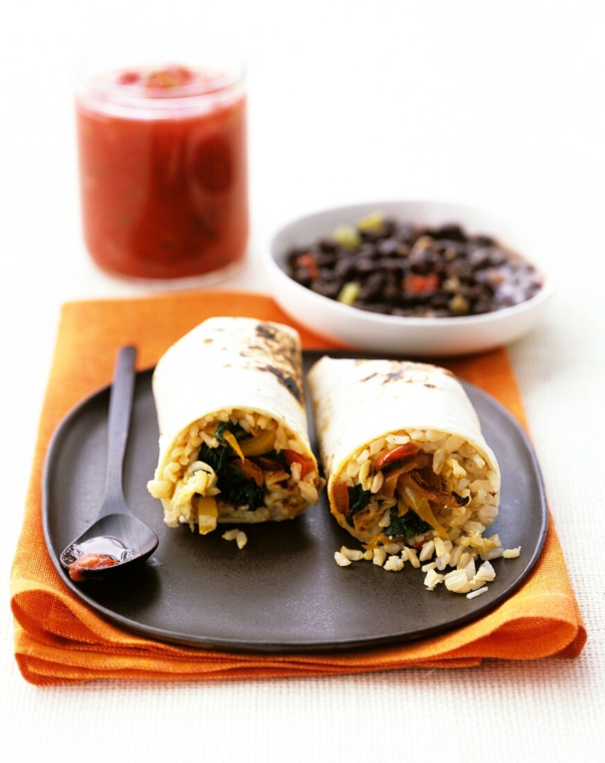 Wraps mit Reis und Gemüse