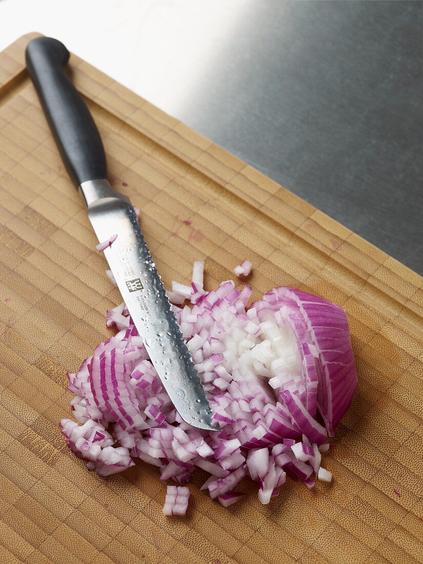 Finely chopped red onion