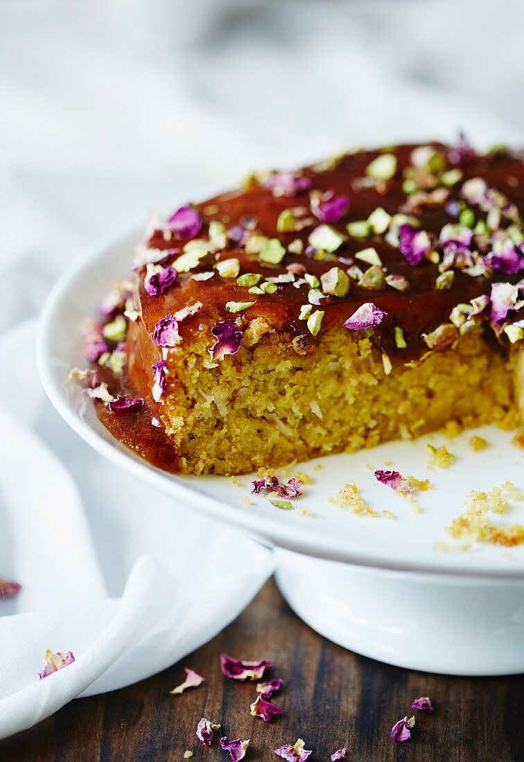 Orange & coconut cake with syrup