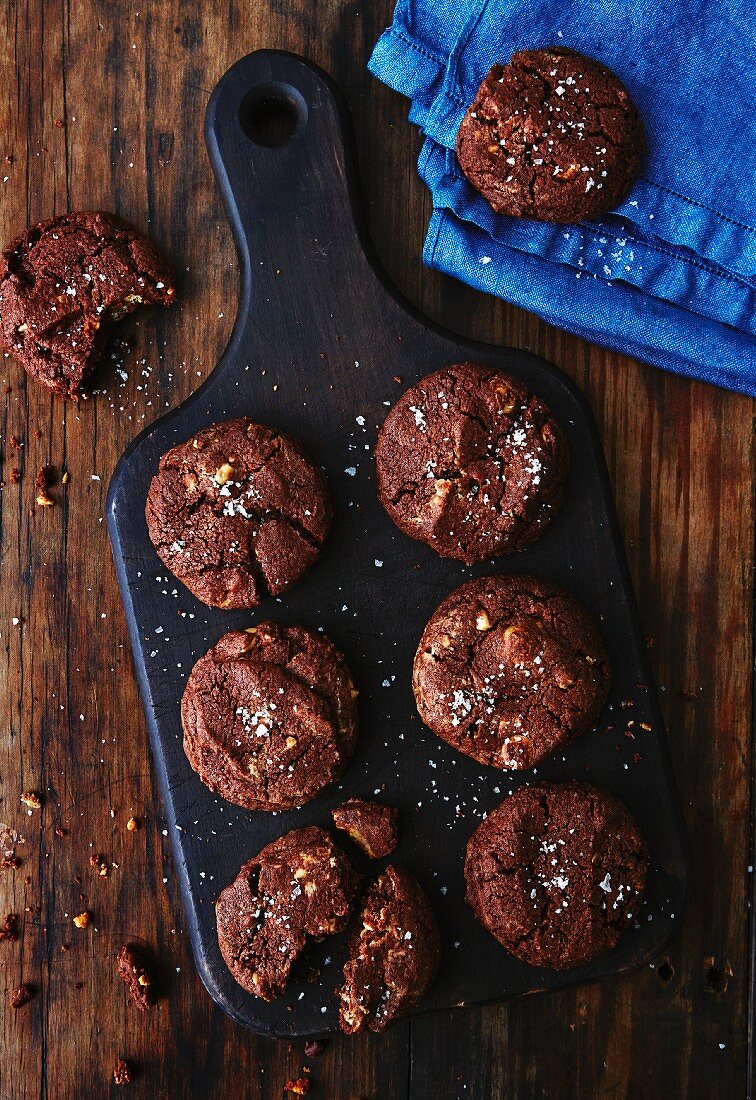 Gesalzene Chocolatechip Cookies mit Erdnussbutter