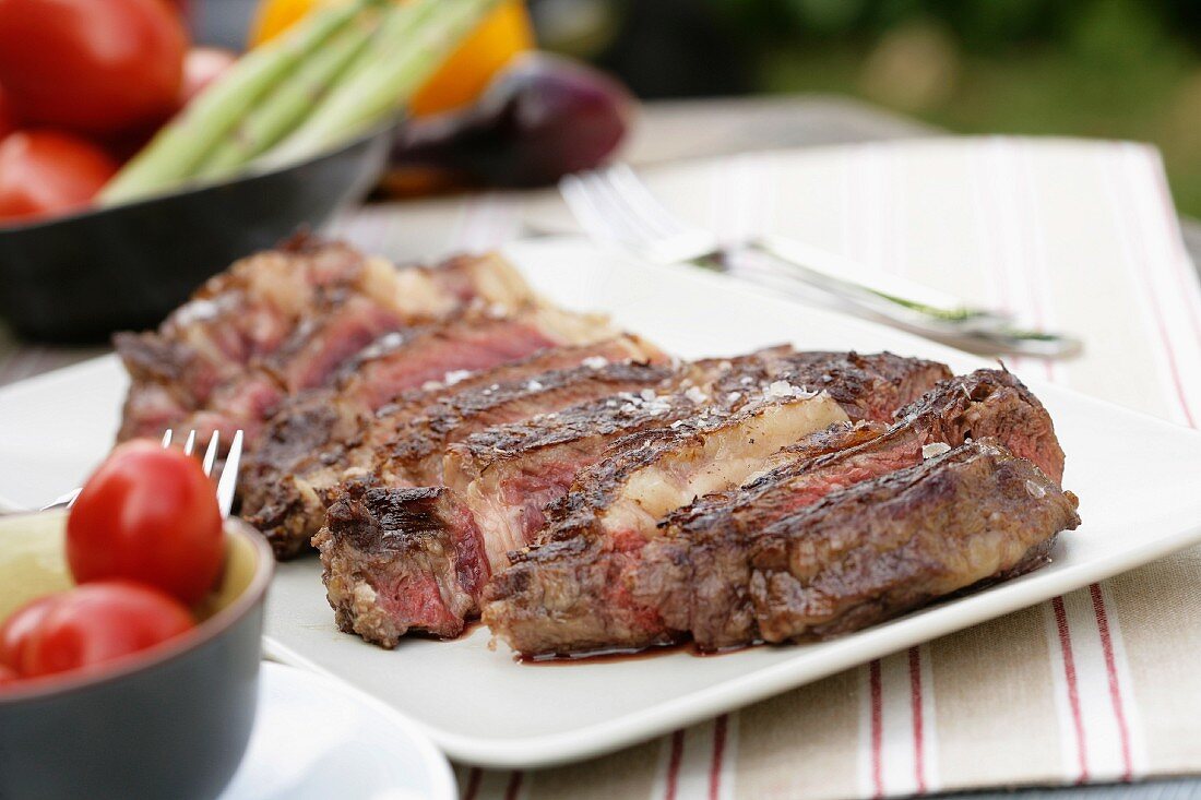 Barbecued beef steak