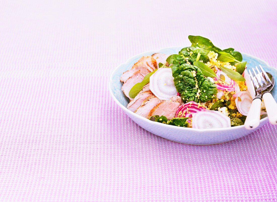 Salad with ham and onion, Sweden.