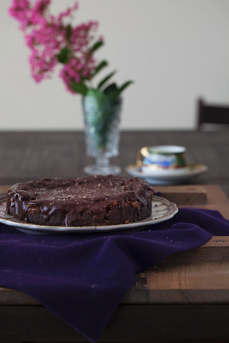 Schokoladenkuchen mit Schokoglasur