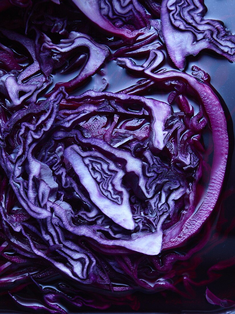 Boiled red cabbage (close-up)