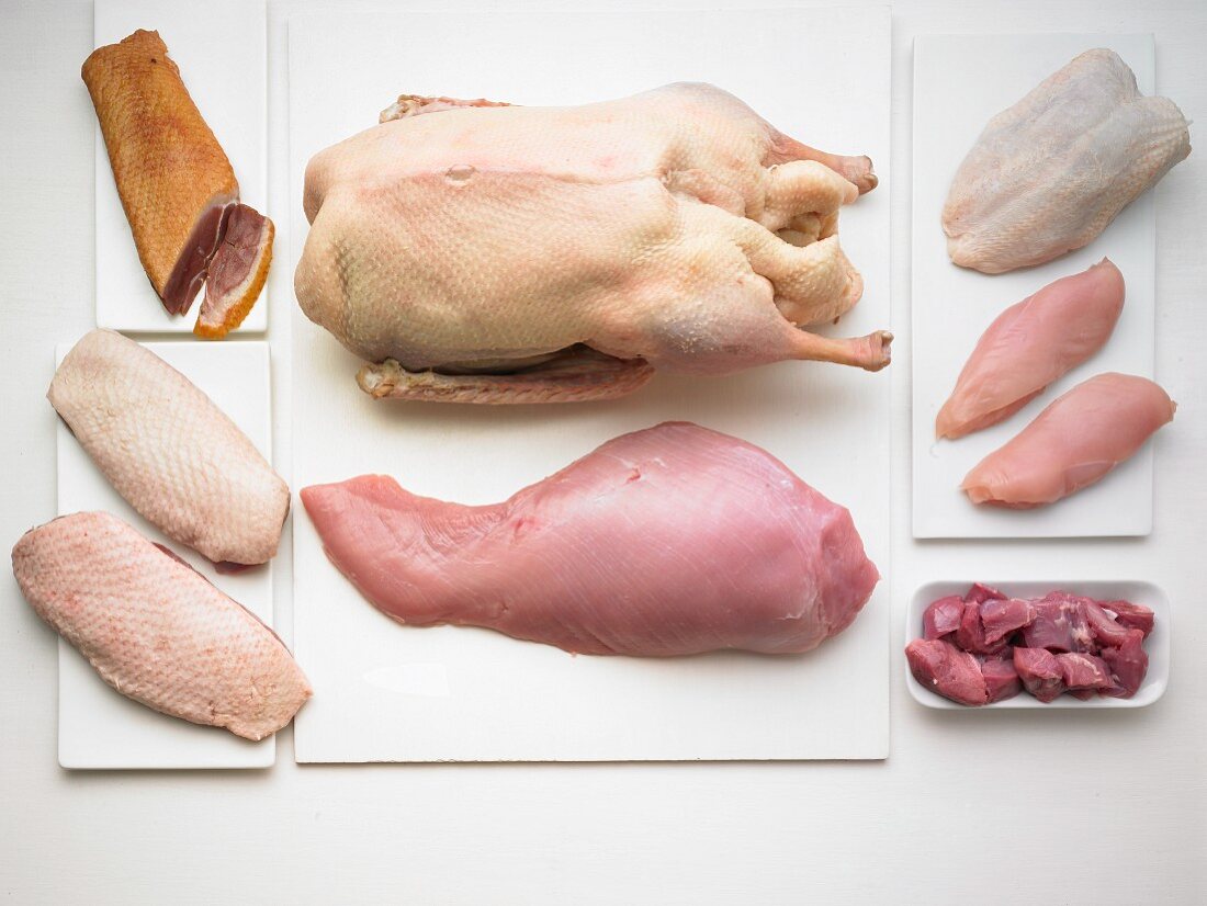 Cuts of duck and other poultry