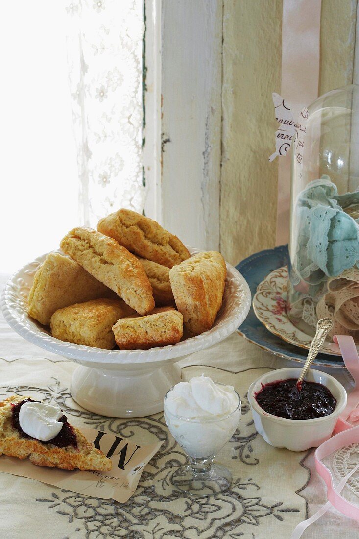 Scones with jam for a Mother's Day brunch