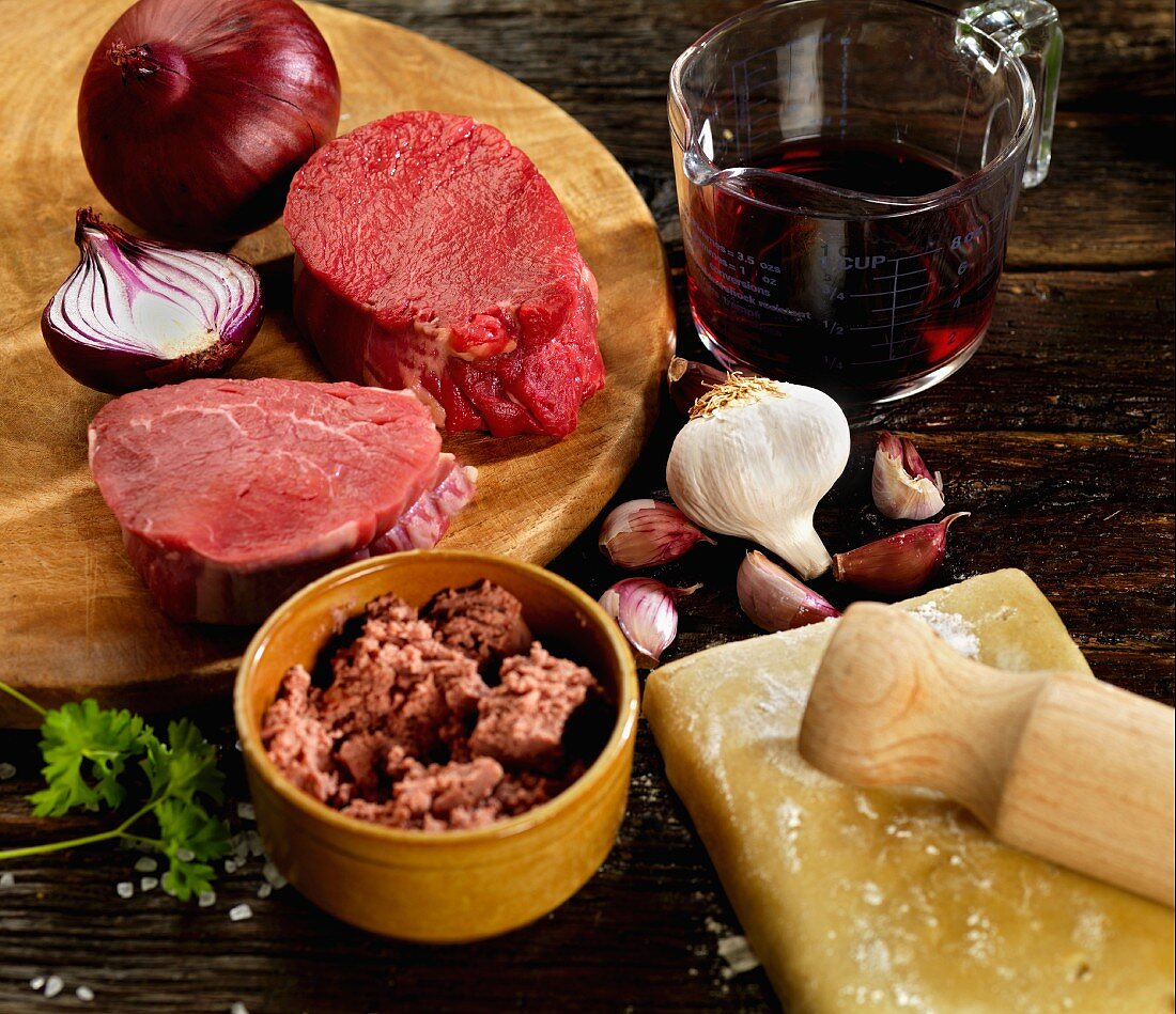 Ingredients for Beef Wellington