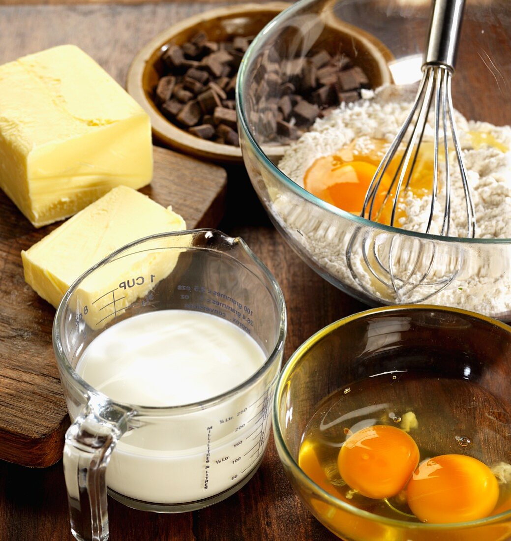 Ingredients for chocolate chip brioche