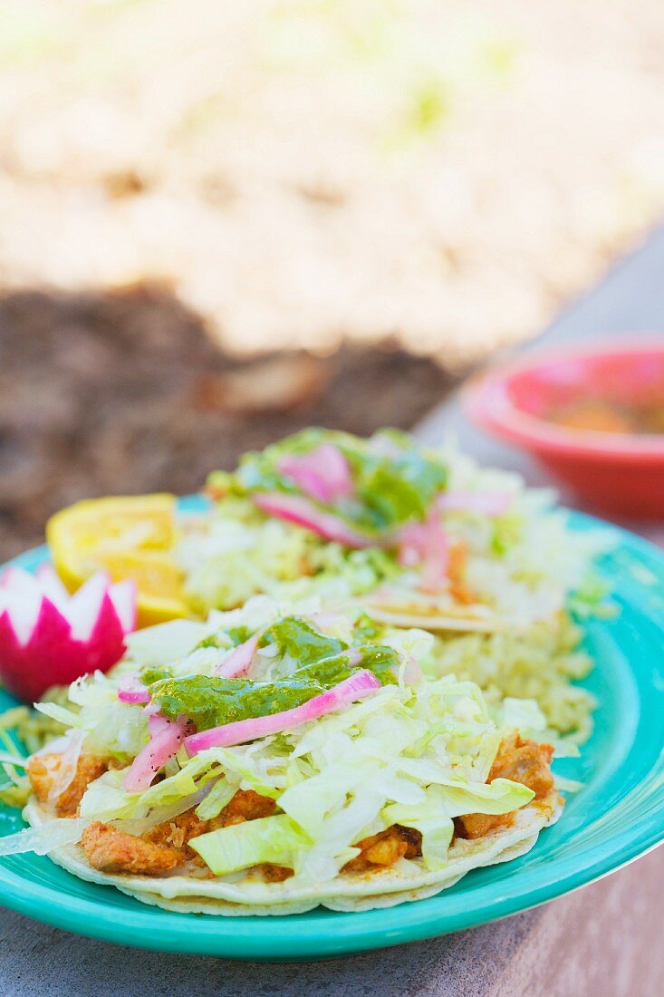 Tostadas mit Weisskohl & Salsa