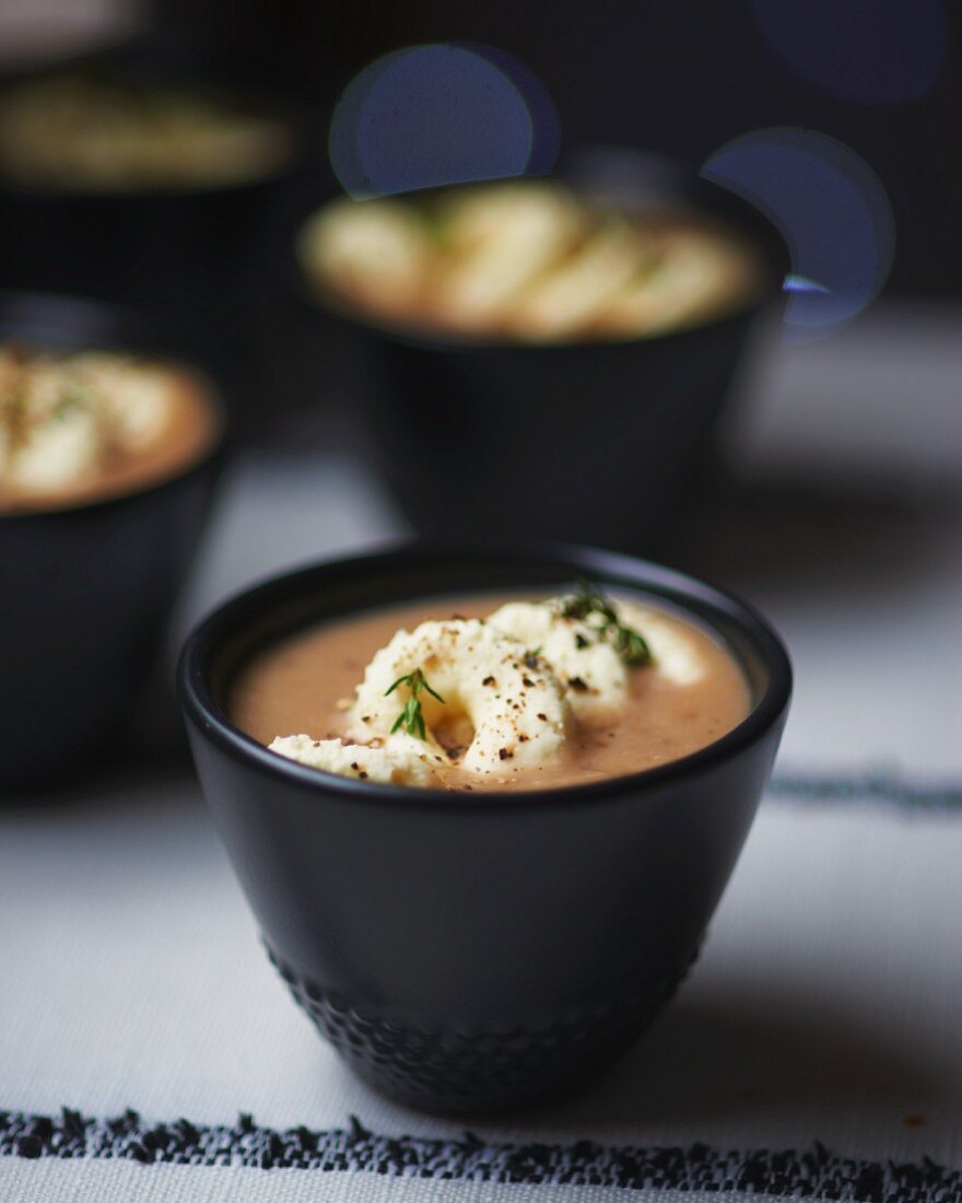 Cream of chestnut soup with thyme