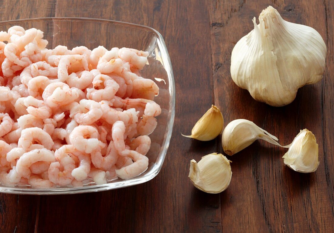 Shrimps und Knoblauch