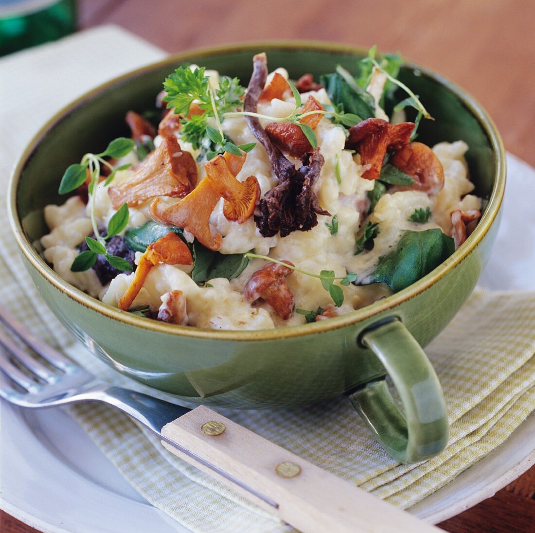 Chanterelle mushroom risotto with fresh herbs