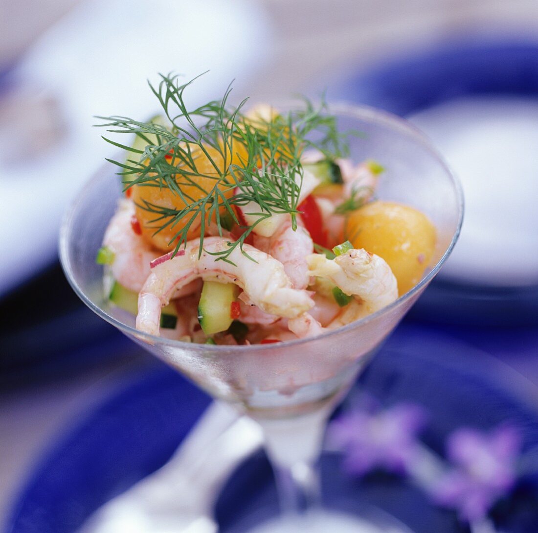 Prawn cocktail with fresh dill