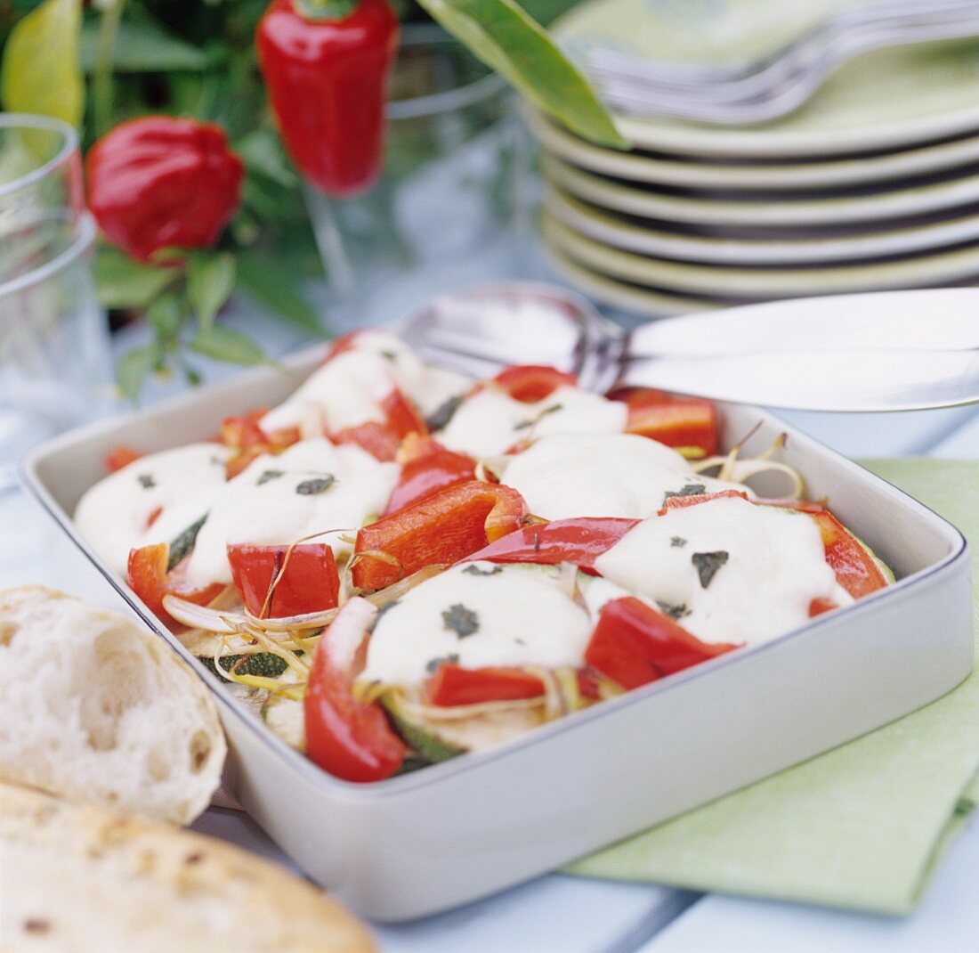 Vegetable bake with mozzarella