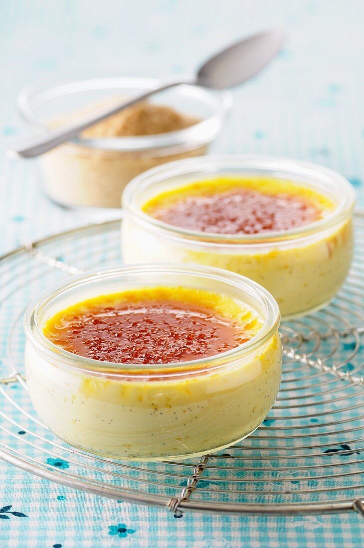 Crème brûlée in Glasschälchen