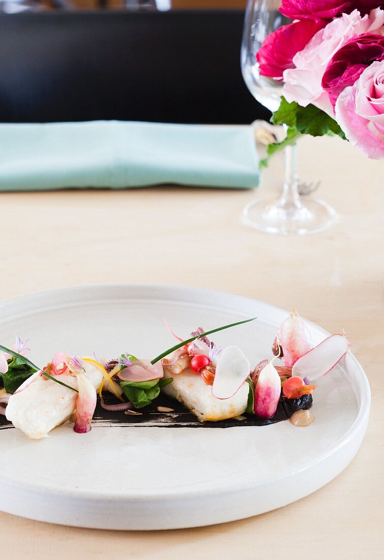 Halibut with Radishes