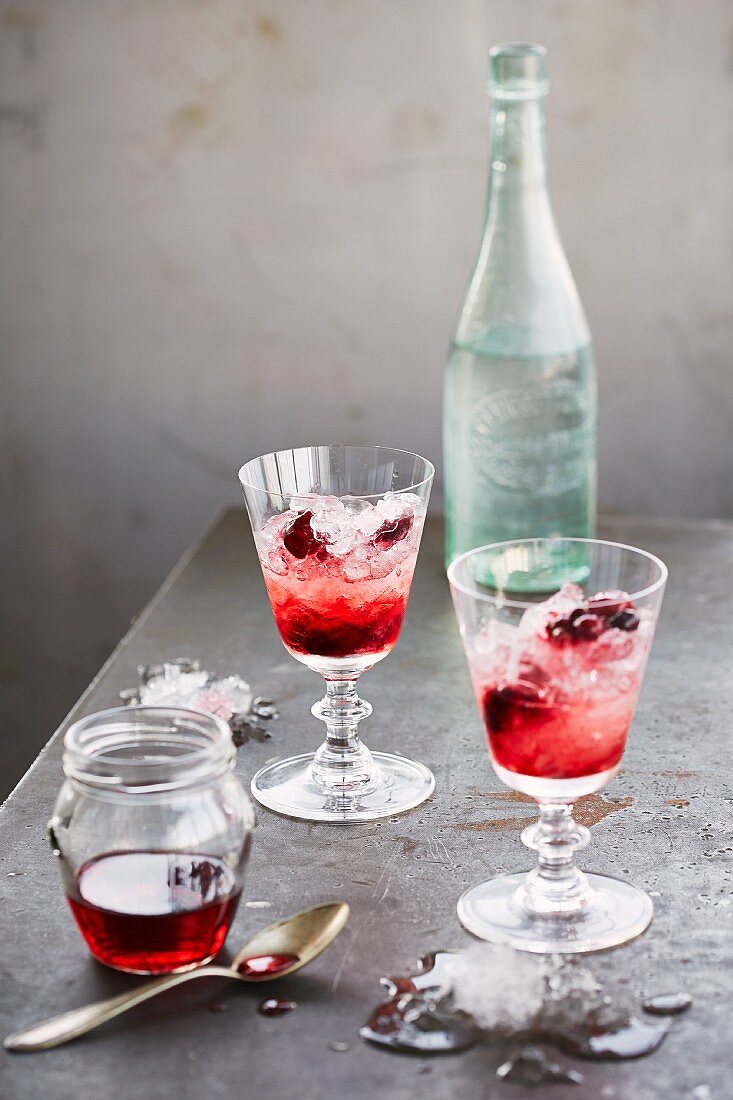 Cherry brandy with ice