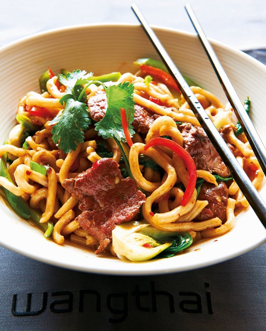 Udon noodles with beef (Asia)