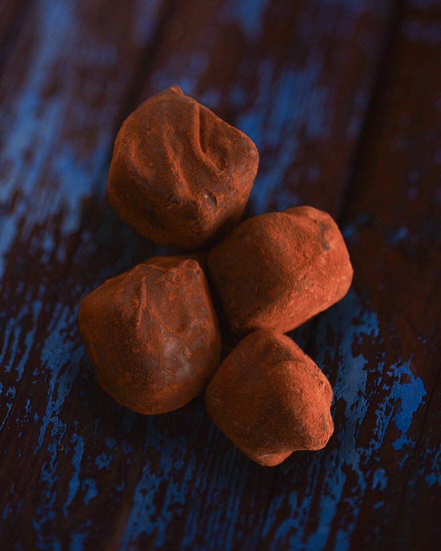 Four chocolate truffles