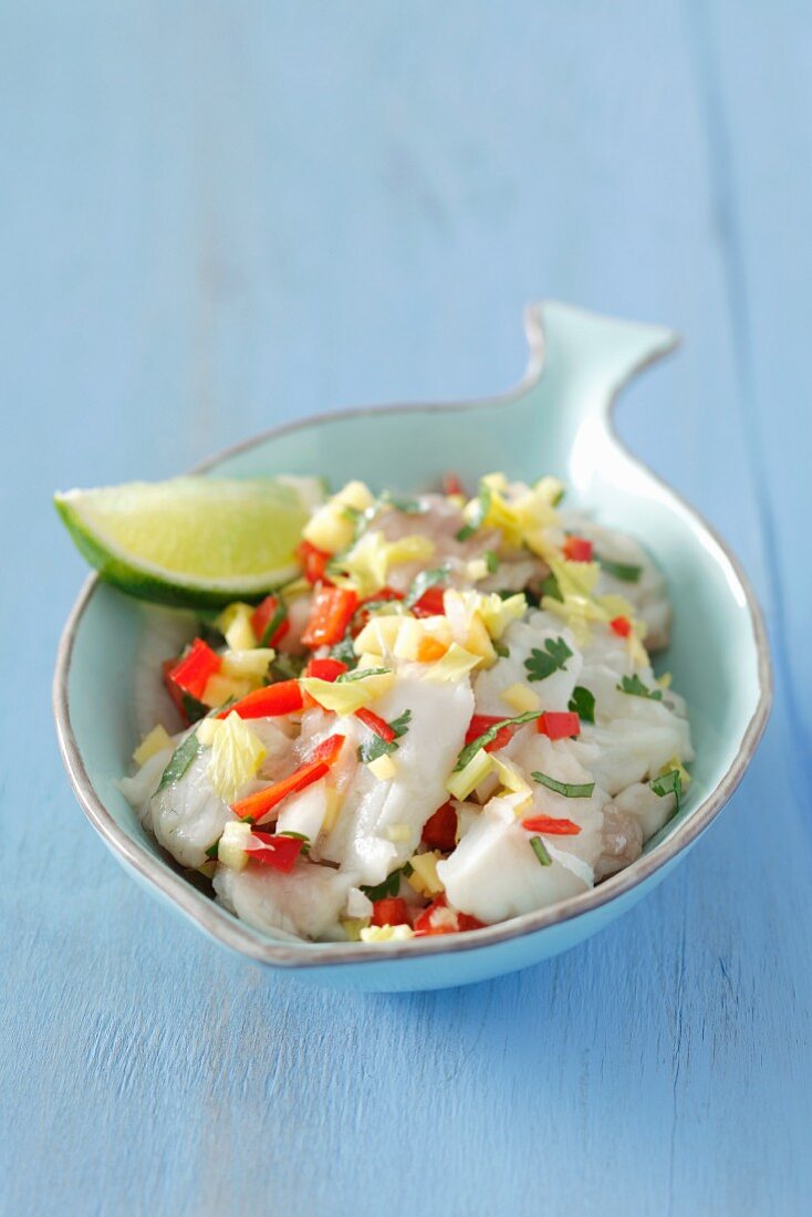 Ceviche of gilt-head bream with ginger