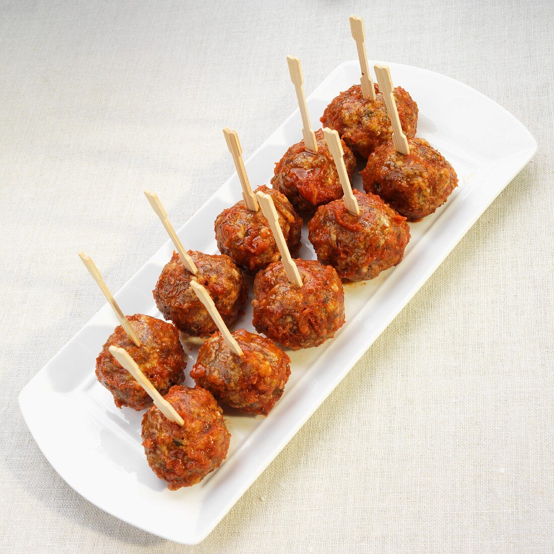 Tapas Meatballs with Wooden Skewers