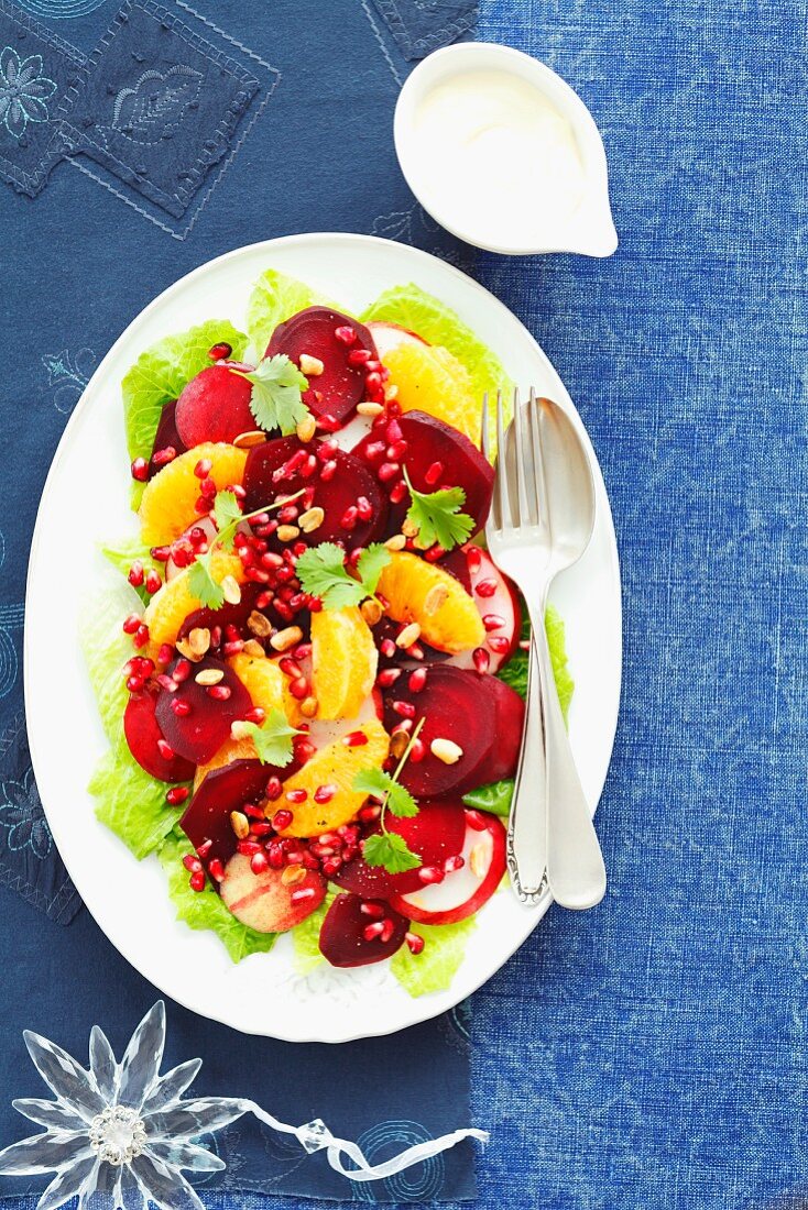 Beetroot salad with oranges for Christmas
