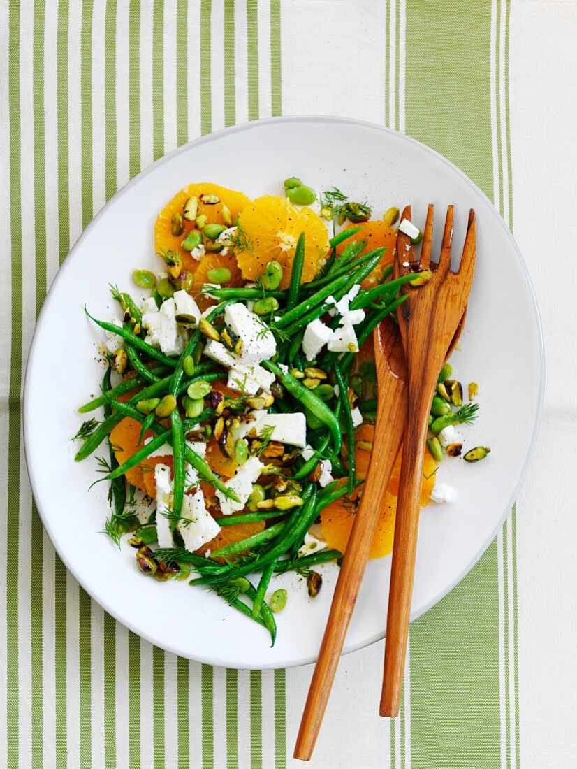 Bohnen-Orangen-Salat mit Feta