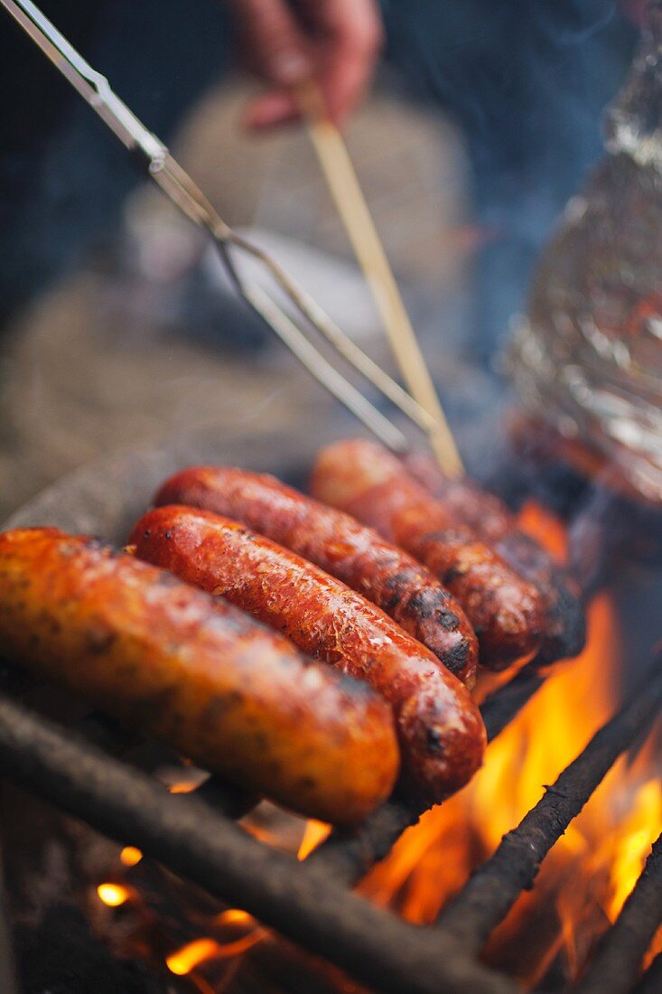 Sausages on a barbeque