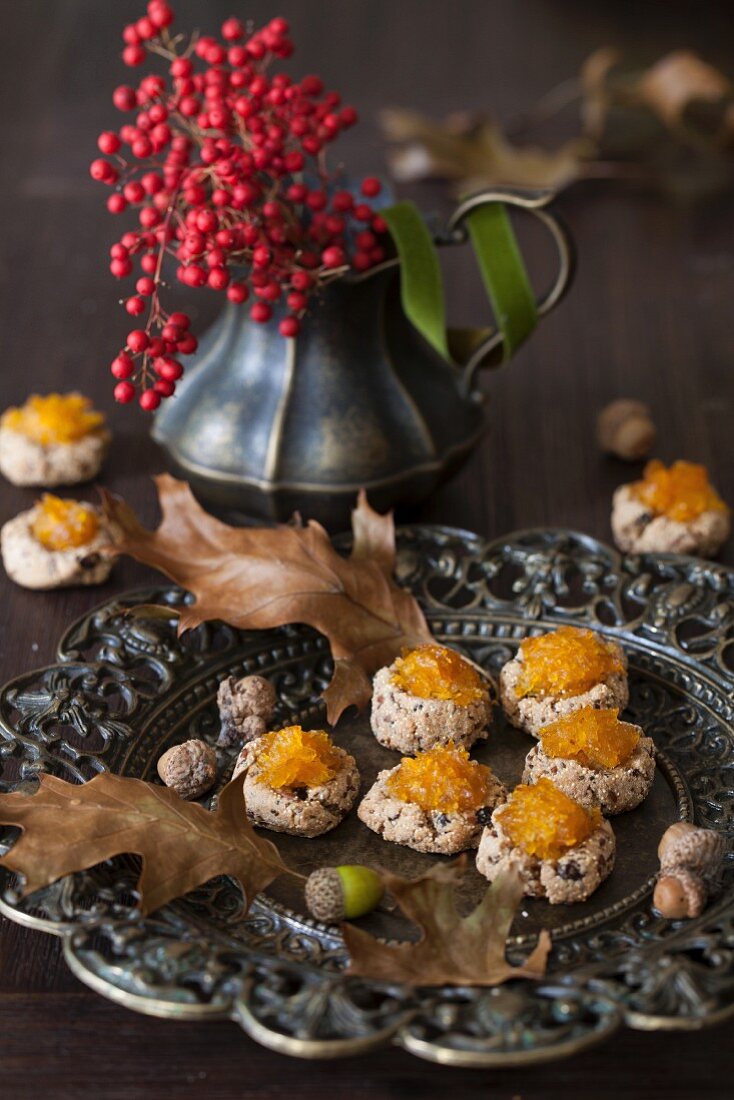 Amaranth Cookies with Pumpkin Jam