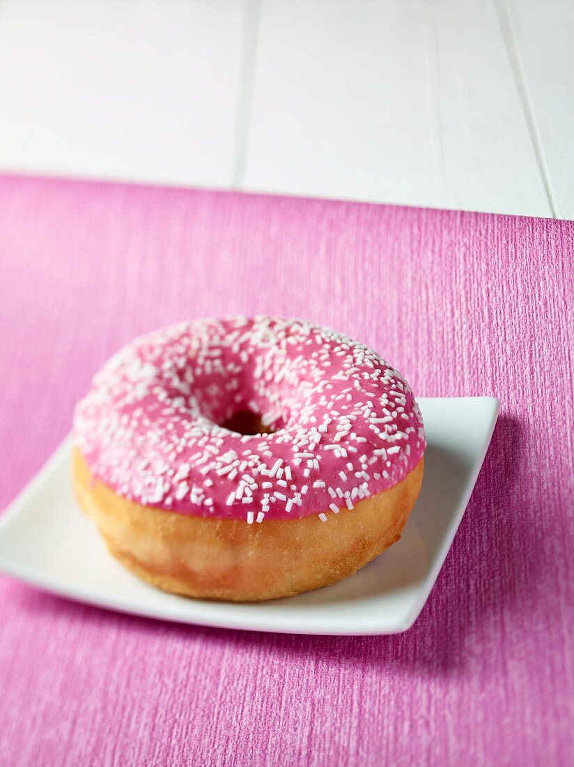 Doughnut with pink glac