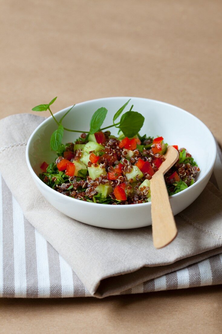 Quinoa salad with cucumber and tomato