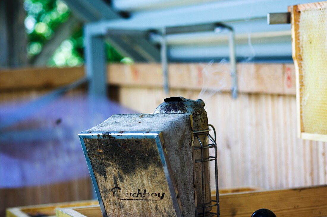 Smoking equipment for calming the bees