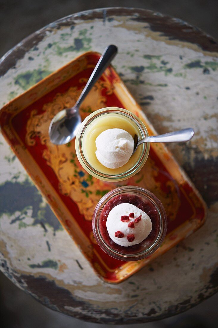 Pies in a jar; berry and key lime pies