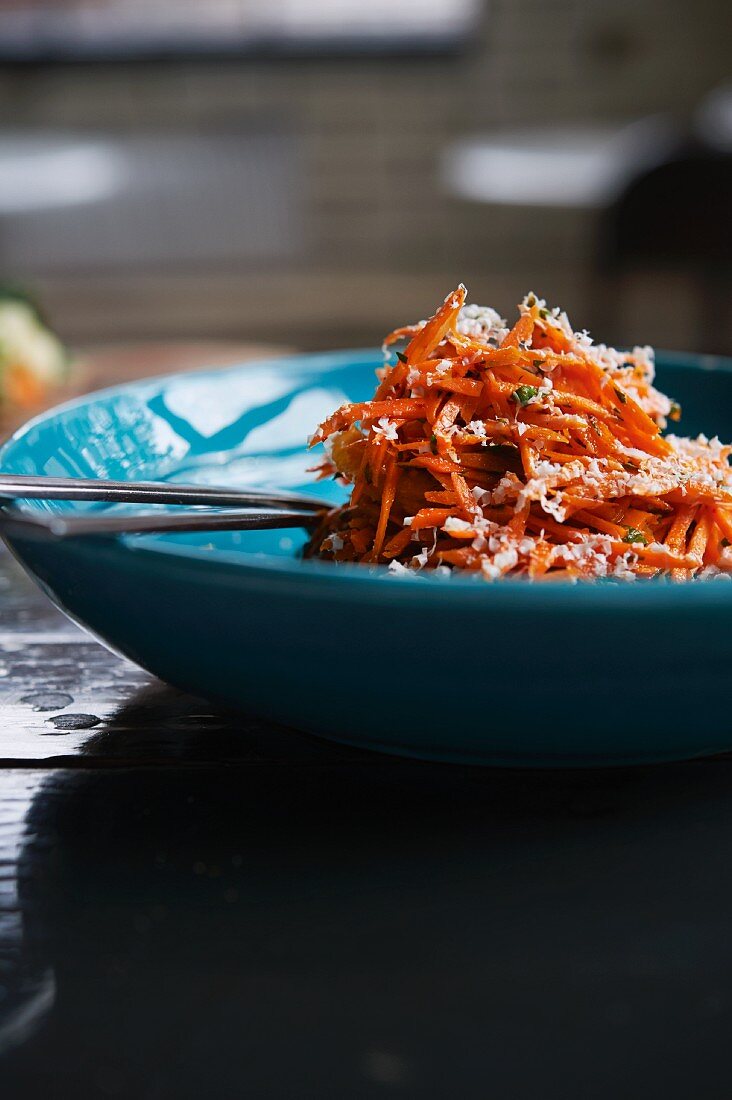 Moroccan Carrot Salad with harissa,