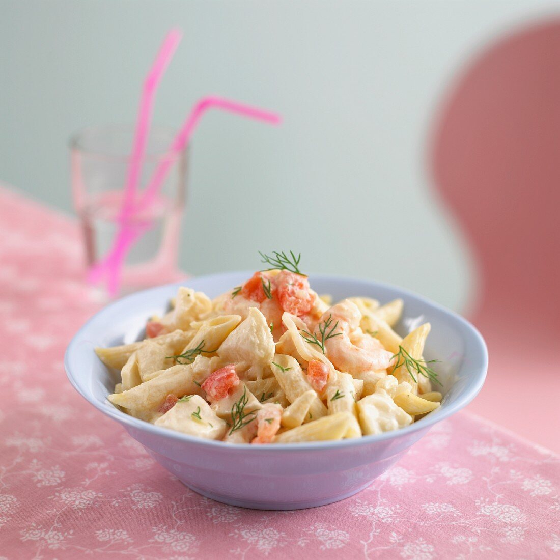 Penne mit Kabeljau & Garnelen