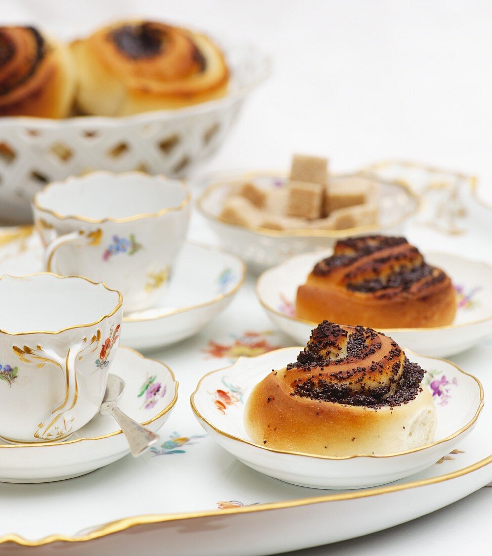 Small Danish pastries with poppyseed