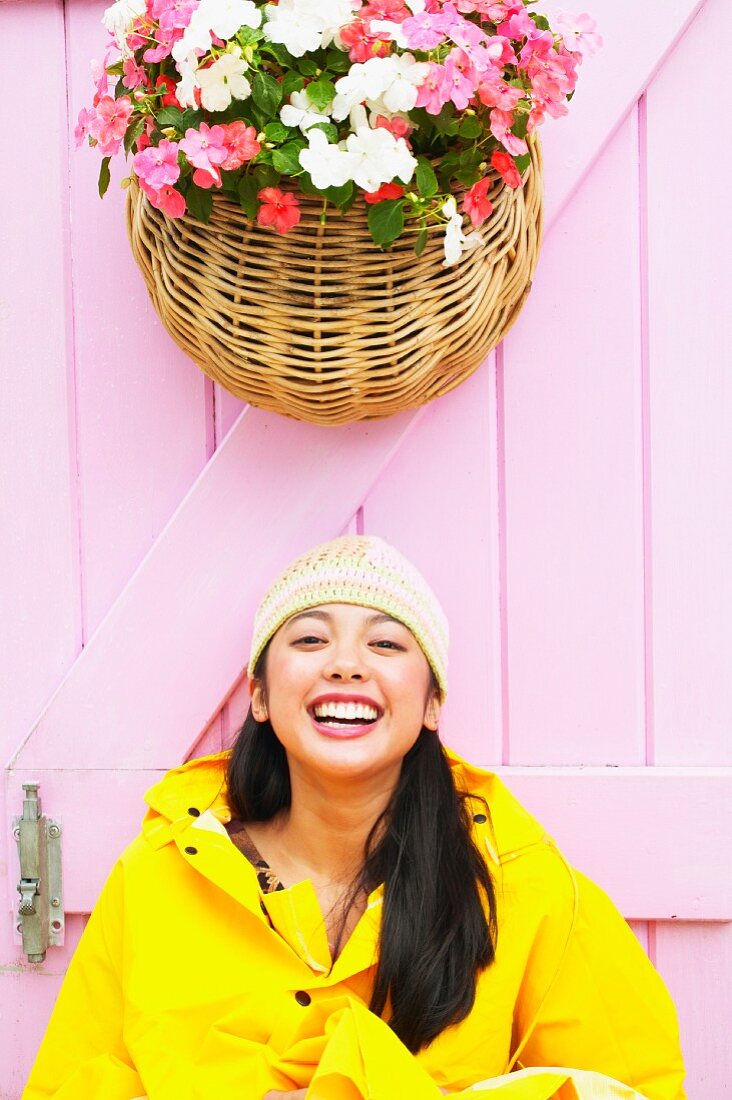 Portrait of girl laughing