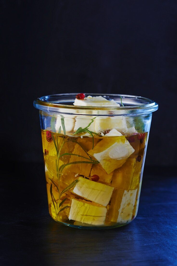 Feta preserved in olive oil