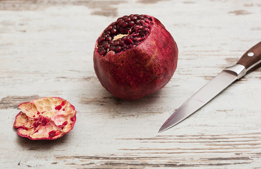 A sliced pomegranate