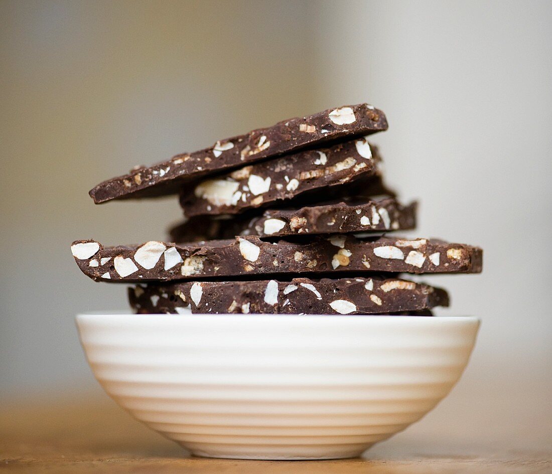 Chocolate nut brittle, stacked