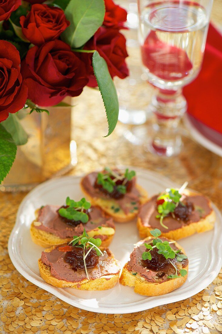 Goose liver pate on toast