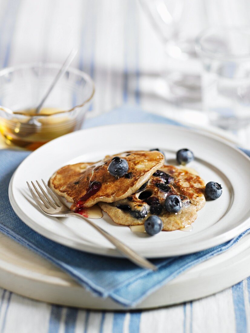 Buckwheat pancakes with blueberries