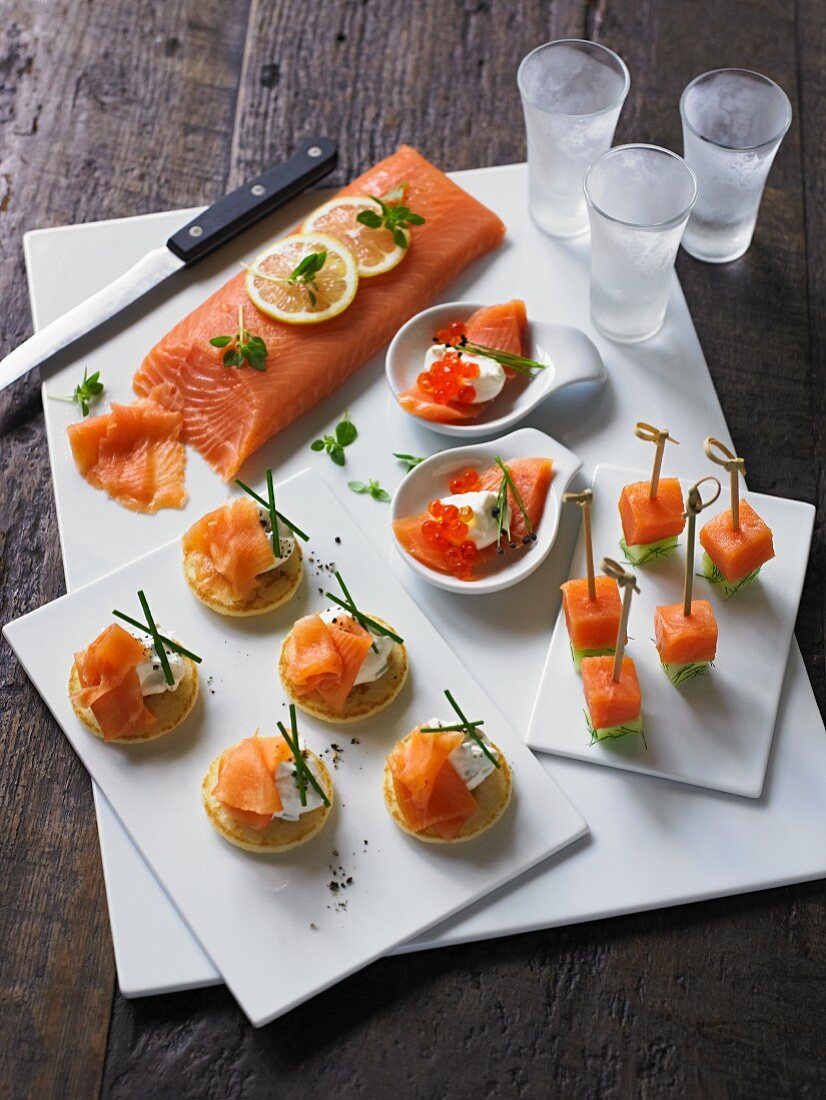 Smoked salmon canap