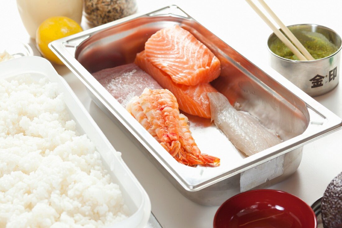 Ingredients for sushi