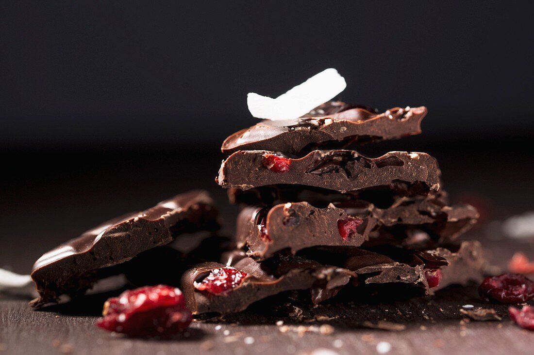 Cranberry and coconut chocolate