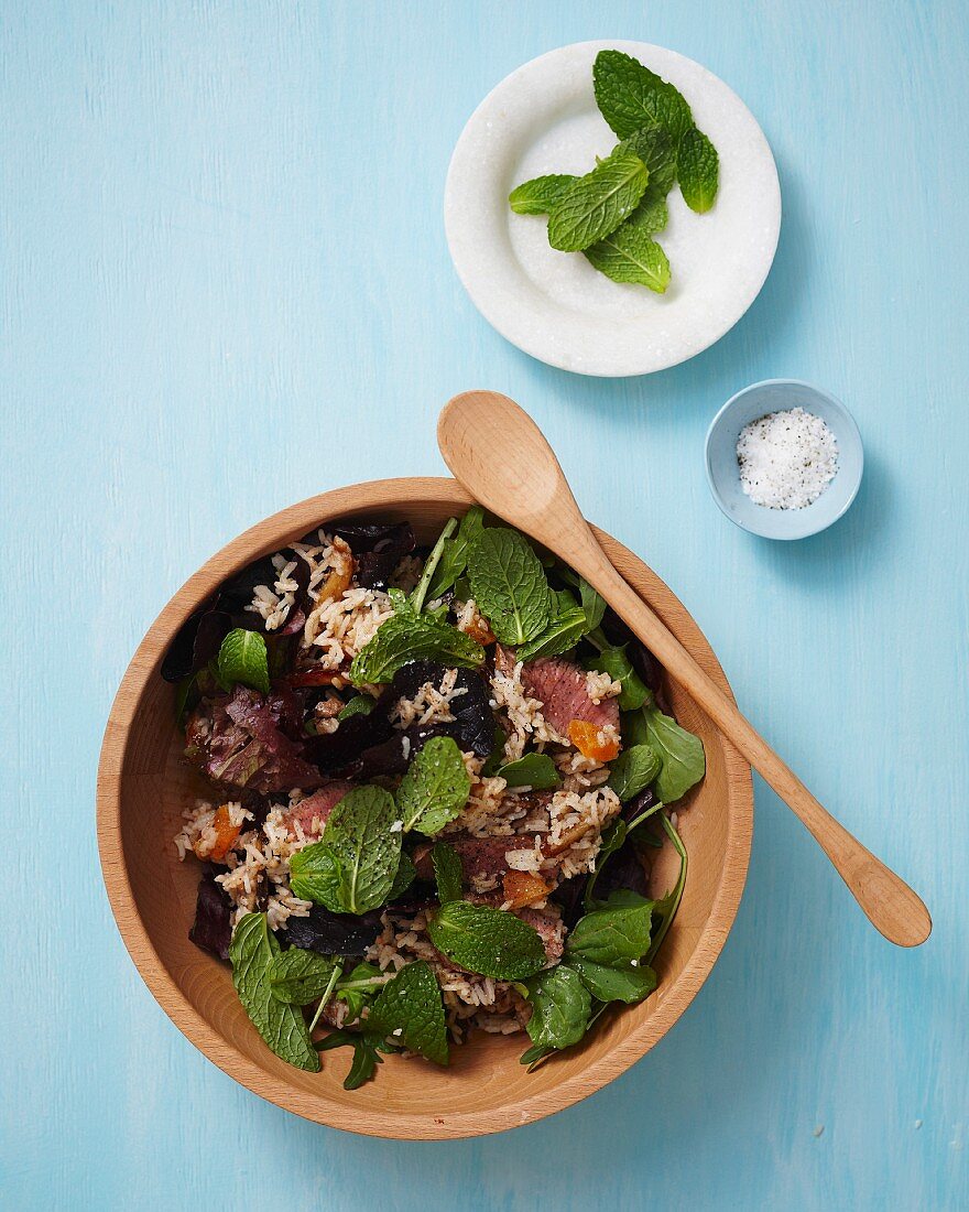 North African lamb salad with rice, dates and mint